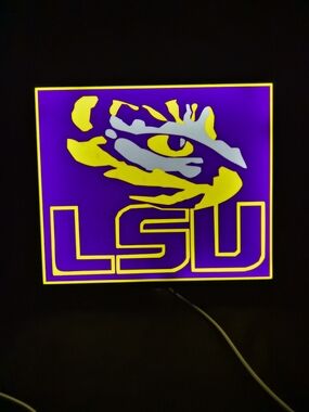 LSU Light Box with Tiger Eye - Purple & Gold